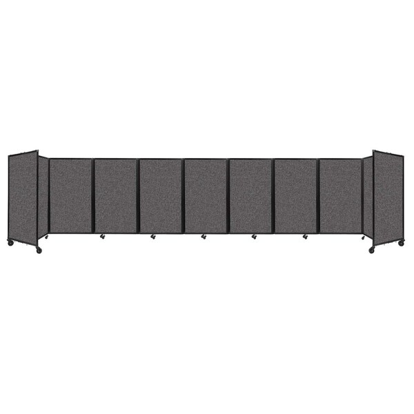 Room Divider 360 Folding Portable Partition 25' x 5' Charcoal Gray Fabric
